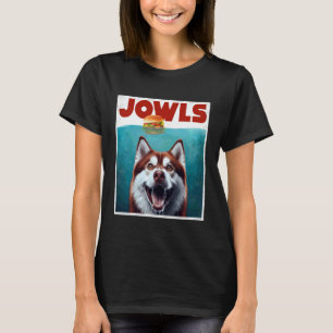 Camiseta Hamburger Divertido de Jowls Vermelho Husky, Mãe d