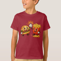 Hamburger e Batatas Fritas Fofo Cumprimento de Cin
