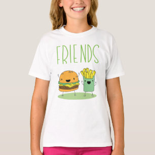 Camiseta Hamburger e Fries franceses são os melhores amigos