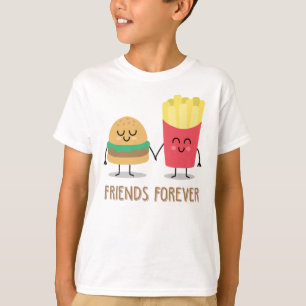 Camiseta Hamburger e Fries franceses são os melhores amigos