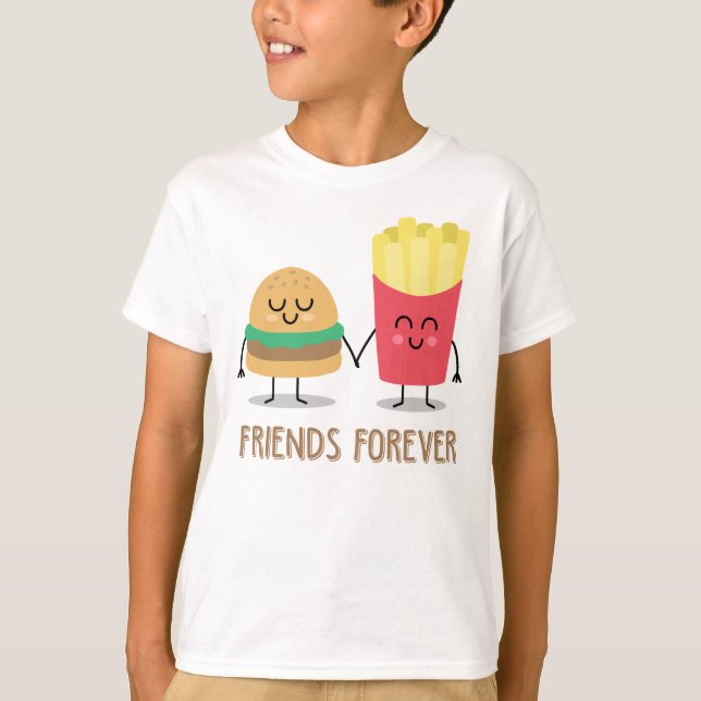 Camiseta Hamburger e Fries franceses são os melhores amigos (Frente)