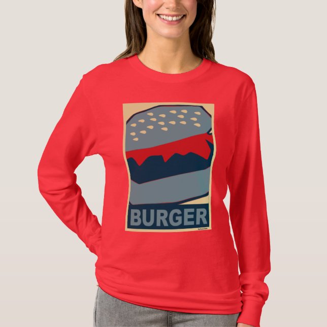 Camiseta Hamburger em Arte Azul (Frente)