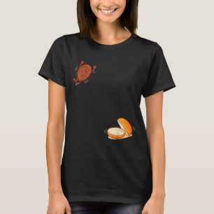 Camiseta Hamburger engraçado pulando no pão Hambúrguer chur