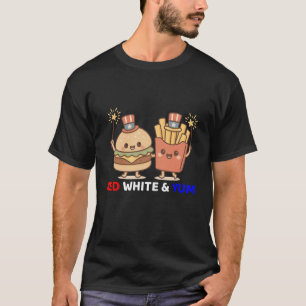 Camiseta Hamburger Kawaii e Batatas Fritas Comida de Festa