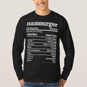 Camiseta Hamburger Nutrição Fata Calorias Comidas Honestas