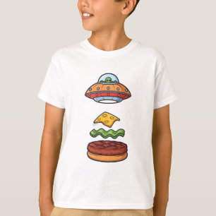 Camiseta Hambúrguer Alien Espacial Infantil UFO