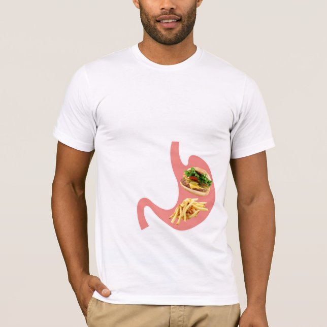 Camiseta Hamburguer e fritadas em meu estômago (Frente)