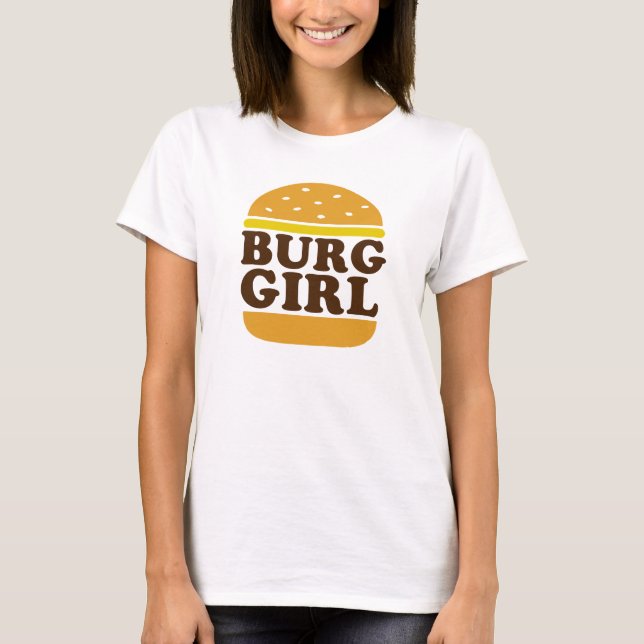 Camiseta Hamburguer - menina do Burg (Frente)