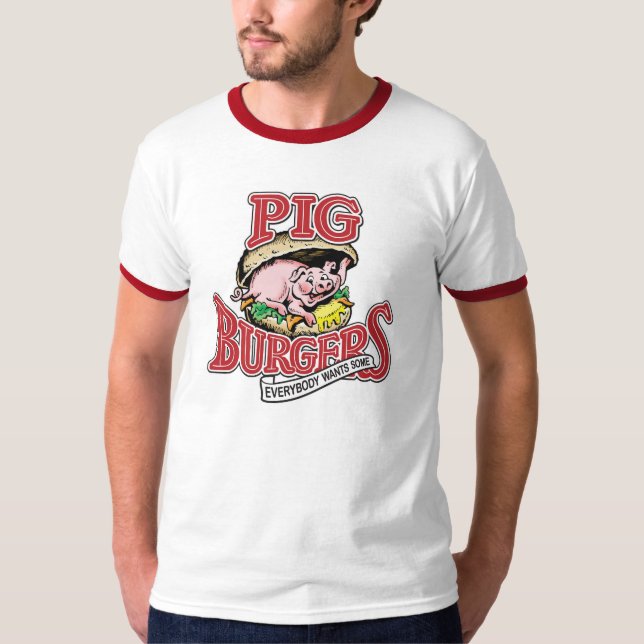 CAMISETA HAMBURGUERES DO PORCO - TODOS QUER ALGUM!!! (Frente)
