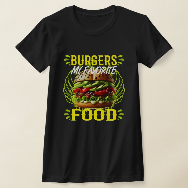 Camiseta hambúrgueres minha comida favorita (Postura )
