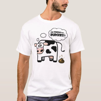 Camiseta Hamburgueres?! T-shirt engraçado da vaca