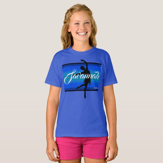 Camiseta HAMbWG - Camisa-T para crianças - Ballerina azul (Frente Completa)