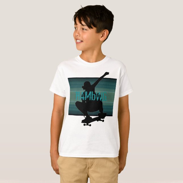 Camiseta HAMbWG - Camisa-T para crianças - Barba de Skate d (Frente Completa)