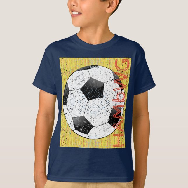 Camiseta HAMbWG - Camisa-T para crianças - Bola de futebol (Frente)