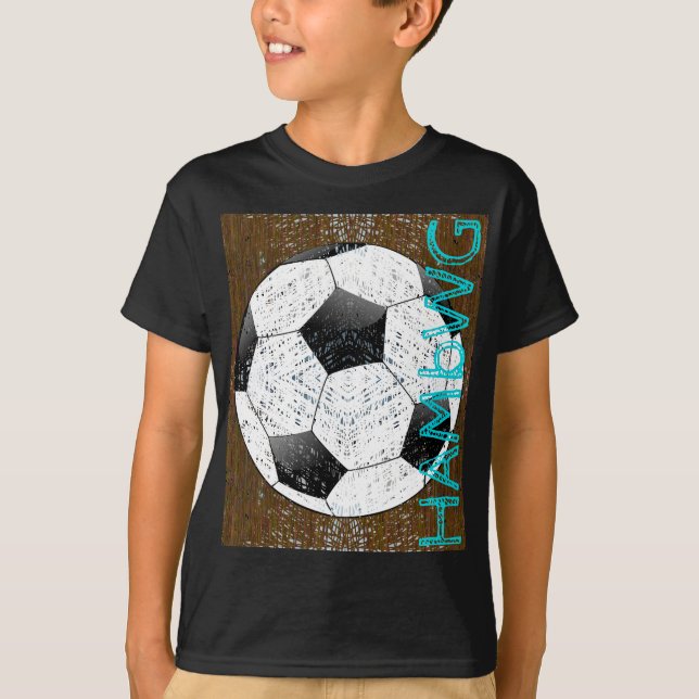 Camiseta HAMbWG - Camisa-T para crianças - Bola de futebol (Frente)