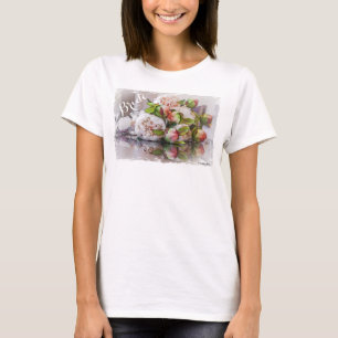 Camiseta HAMbyWG - Camisa-T feminina - Peônias de aquarela