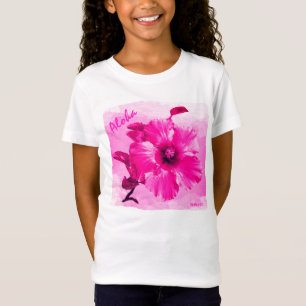 Camiseta HAMbyWG - Hibisco do Havaí, cor-de-rosa brilhante,