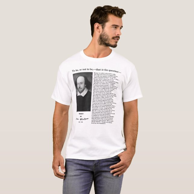 Camiseta Hamlet: William Shakespeare (Frente Completa)