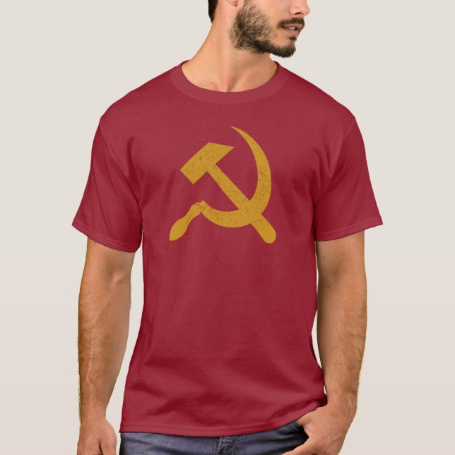 Camiseta Hammer and Sickle - Communism Symbol Red (Frente)