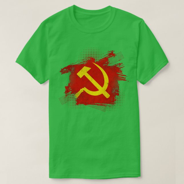 Camiseta Hammer Sickle União Soviética Comunismo (Frente do Design)