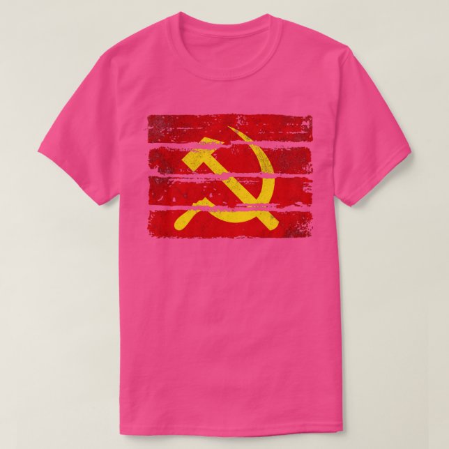 Camiseta Hammer Sickle União Soviética Comunismo1 (Frente do Design)
