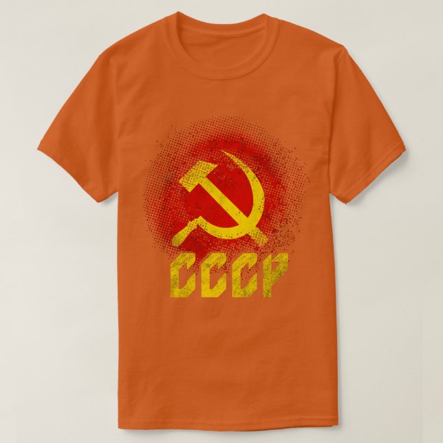 Camiseta Hammer Sickle União Soviética Comunismo CCCP (Frente do Design)