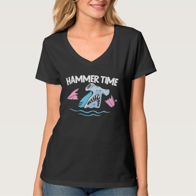 Camiseta Hammer Time Shark Animal Lover Marine Biologist 1 (Frente)