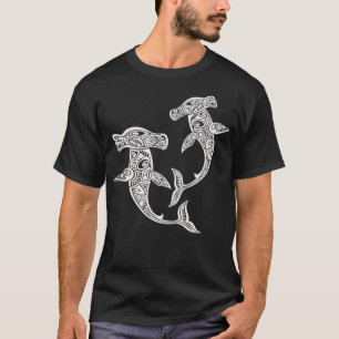 Camiseta Hammerhead Shark Polynésio Art Maori Hawaii Tropi