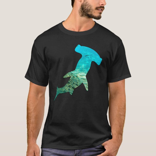 Camiseta Hammerhead Shark Silhouette Dia da Terra e Oceano  (Frente)