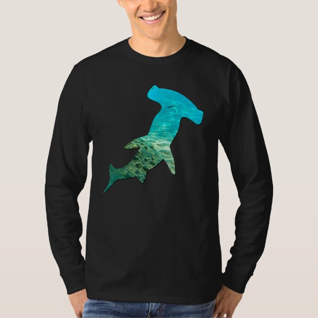 Camiseta Hammerhead Shark Silhouette Dia da Terra e Oceano  (Frente)