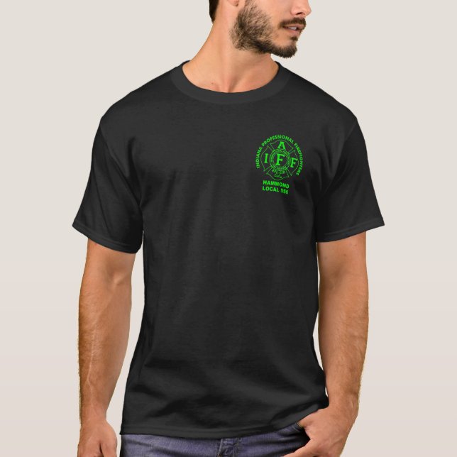 Camiseta Hammond Firefighters Union Local 556 Maltês Funny (Frente)