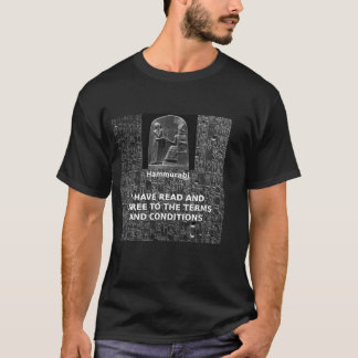 Camiseta Hammurabi, termos e condições