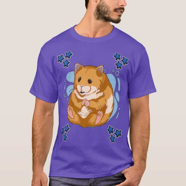 Camiseta Hammy Blue Design Hamster Premium (Frente)