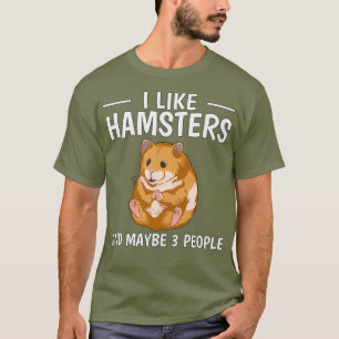 Camiseta Hammy Eu Gosto De Hamsters E Talvez 3 Pessoas De H