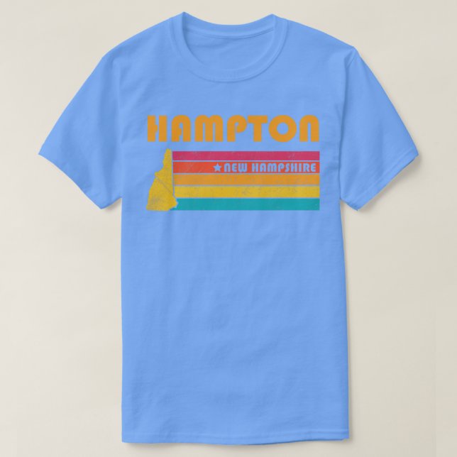 Camiseta Hampton New Hampshire Vintage desafia Souvenir (Frente do Design)