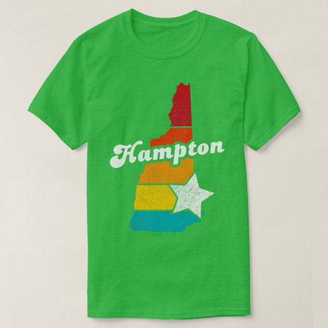 Camiseta Hampton New Hampshire Vintage desafia Souvenir (Frente do Design)