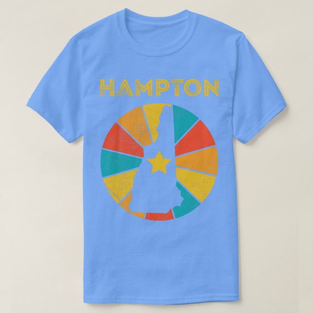 Camiseta Hampton New Hampshire Vintage desafia Souvenir (Frente do Design)