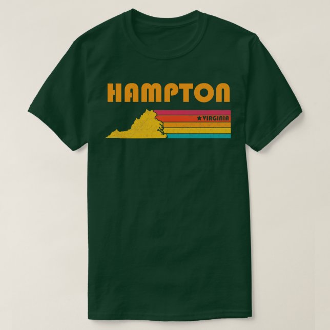 Camiseta Hampton Virginia Vintage angustiou Souvenir (Frente do Design)