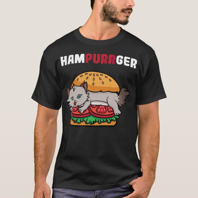 Camiseta Hampurrger Cat Hamburger Chef Cook, consolo de ani (Frente)