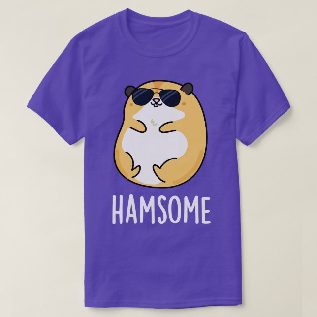 Camiseta Hamsome Bonte Handsome Hamster Pun 1 (Frente do Design)
