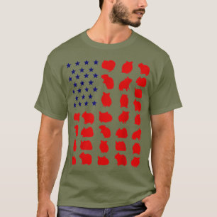 Camiseta Hamster American Flag 4th of Julho Lover USA