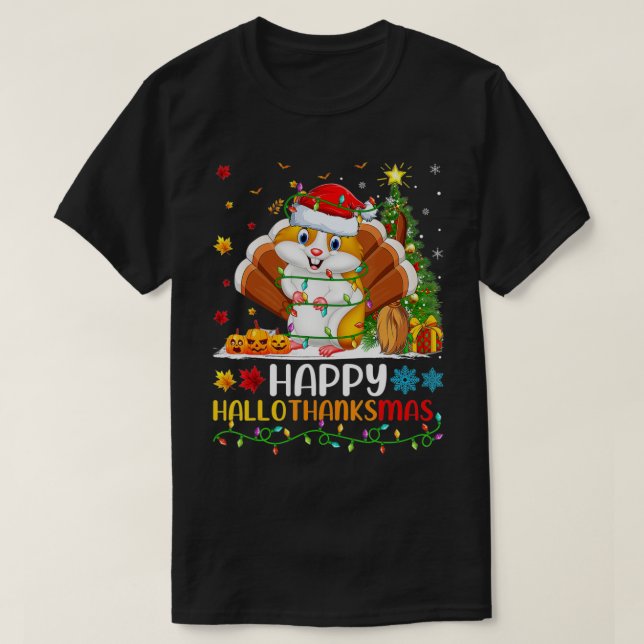 Camiseta Hamster Animal Lover Funny Happy Hamster HelloThan (Frente do Design)