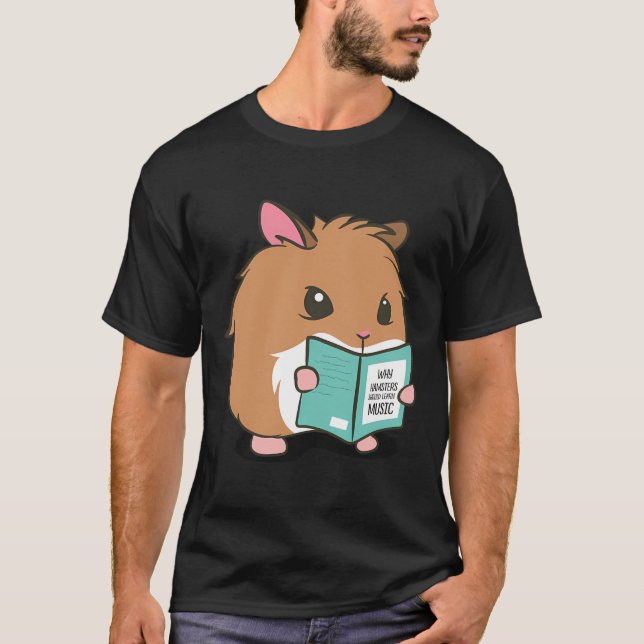 Camiseta Hamster Aprende Música Engraçado Rodent (Frente)