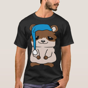 Camiseta Hamster Bonito Boné Sono Anéis Sonolentos Cansado