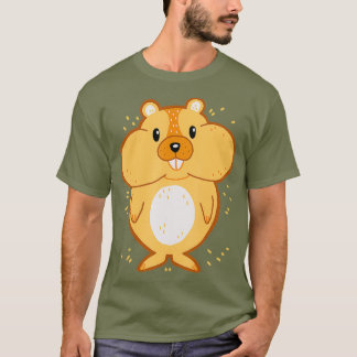 Camiseta Hamster Bonito com Cabanas de Cheio