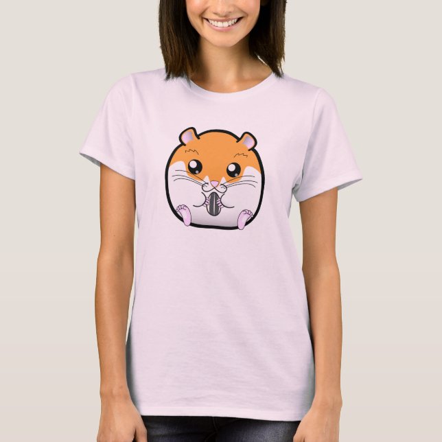Camiseta Hamster Branco comum sírio-laranja (Frente)