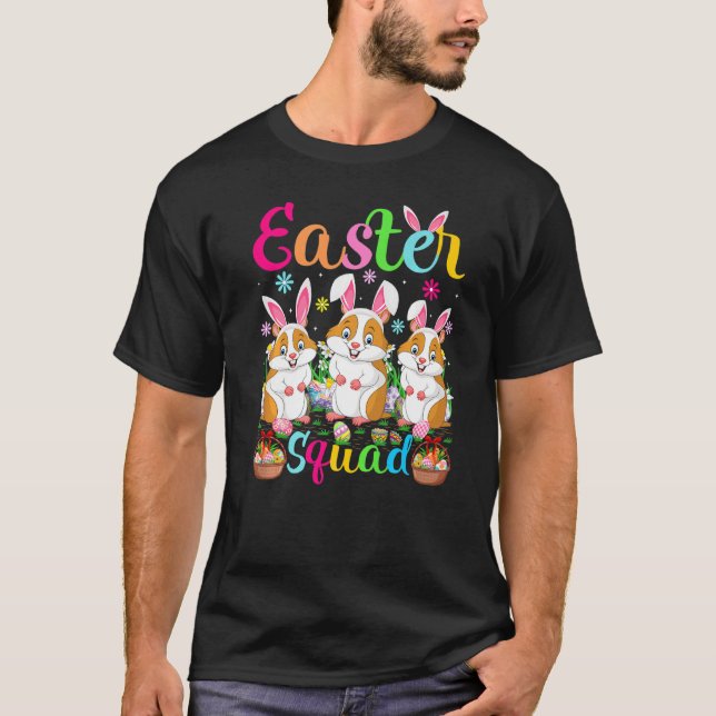 Camiseta Hamster Bunny Ear Engraçado Páscoa Esquadrão Feliz (Frente)