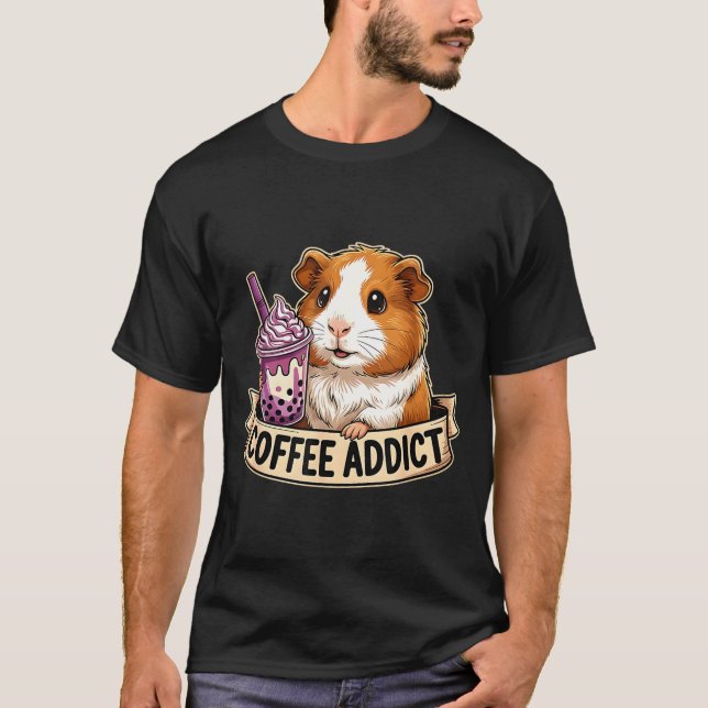Camiseta Hamster Coffee Addict Cute Rodent Boba Tea Gift  (Frente)