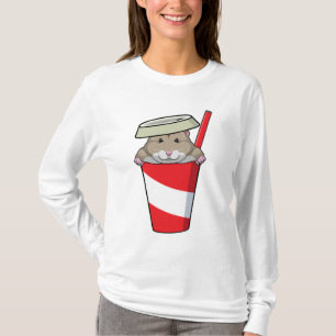 Camiseta Hamster com Bebida