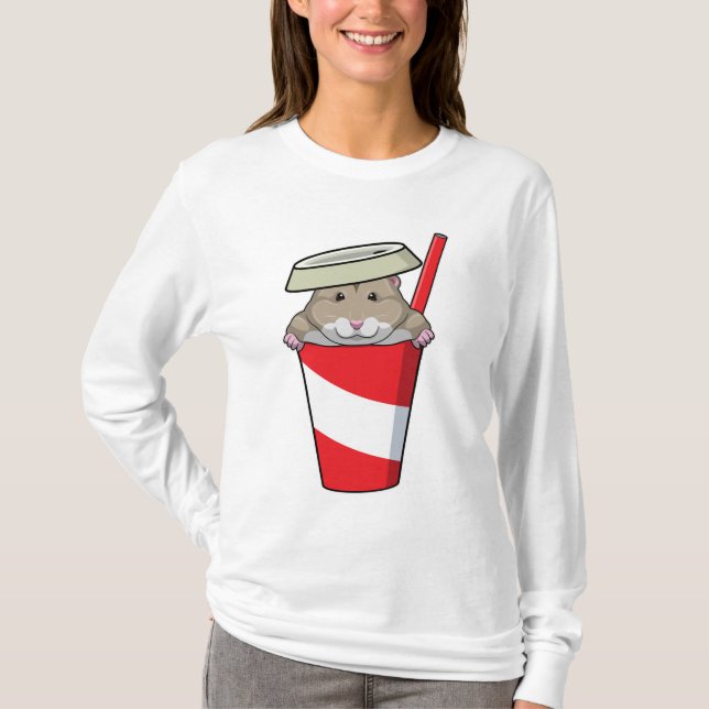 Camiseta Hamster com Bebida (Frente)